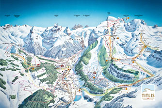 Mapa tras narciarskich ośrodka Engelberg Titlis