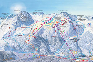 Mapa tras narciarskich ośrodka Gargellen