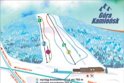Mapa tras narciarskich ośrodka Góra Kamieńsk