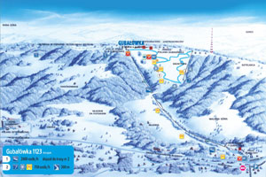 Mapa tras narciarskich ośrodka Zakopane Gubałówka