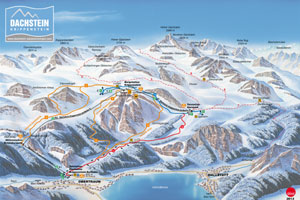 Mapa tras narciarskich ośrodka Obertraun Krippenstein