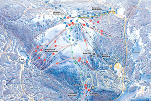 Mapa tras narciarskich ośrodka Levi