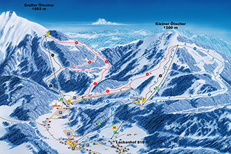 Mapa tras narciarskich ośrodka Lackenhof - Ötscher