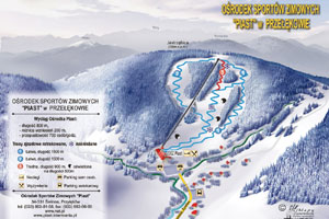 Mapa tras narciarskich ośrodka Przyłęków k/Żywca Jastrzębica Ski