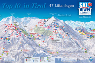 Mapa tras narciarskich ośrodka Alpbachtal