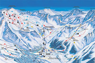 Mapa tras narciarskich ośrodka Solda / Sulden