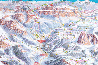 Mapa tras narciarskich ośrodka Val Gardena / Gröden